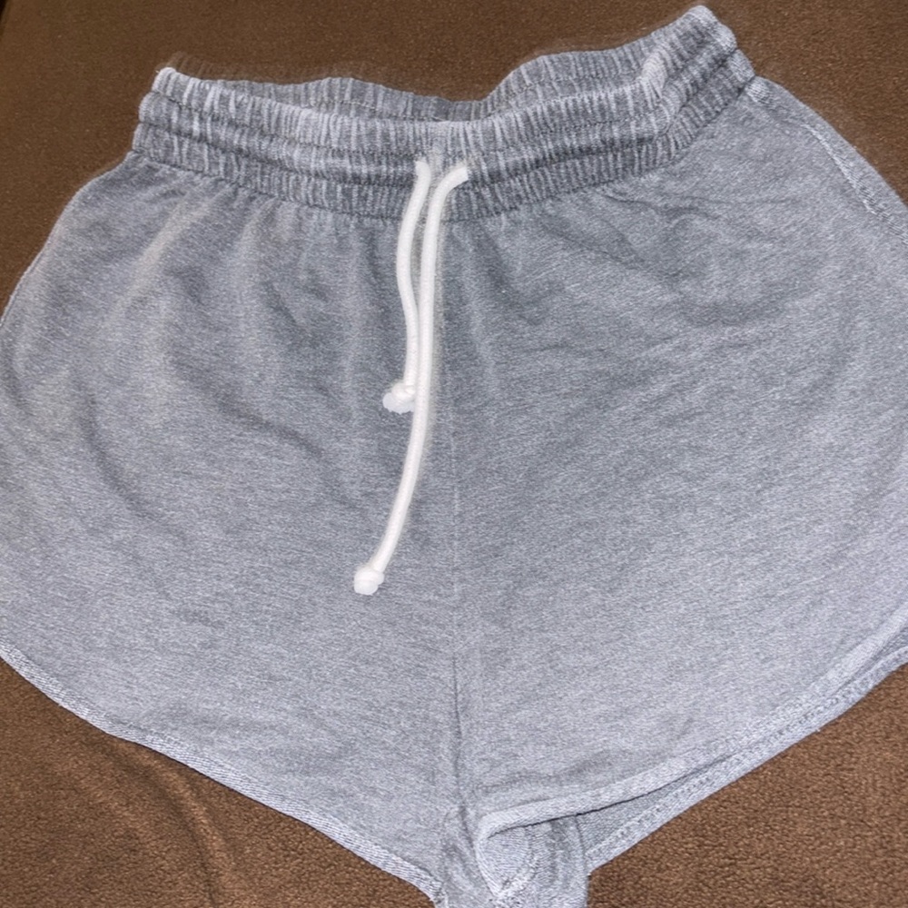 Flirtitude active blue gray shorts size medium elastic waist draw string